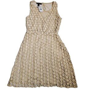 Bohemian Crochet Lace Chemise Dress Ecru Neutral Dress NWOT Women's Sz 0 Easter